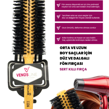 Venüsline 1124 Natural Profesyonel Saç Fırçası